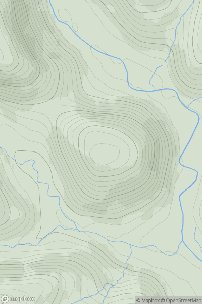 Thumbnail image for Pen y Ddinas [South-West Wales] [SN859480] showing contour plot for surrounding peak